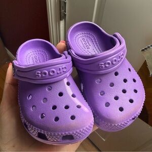 Purple toddler crocs